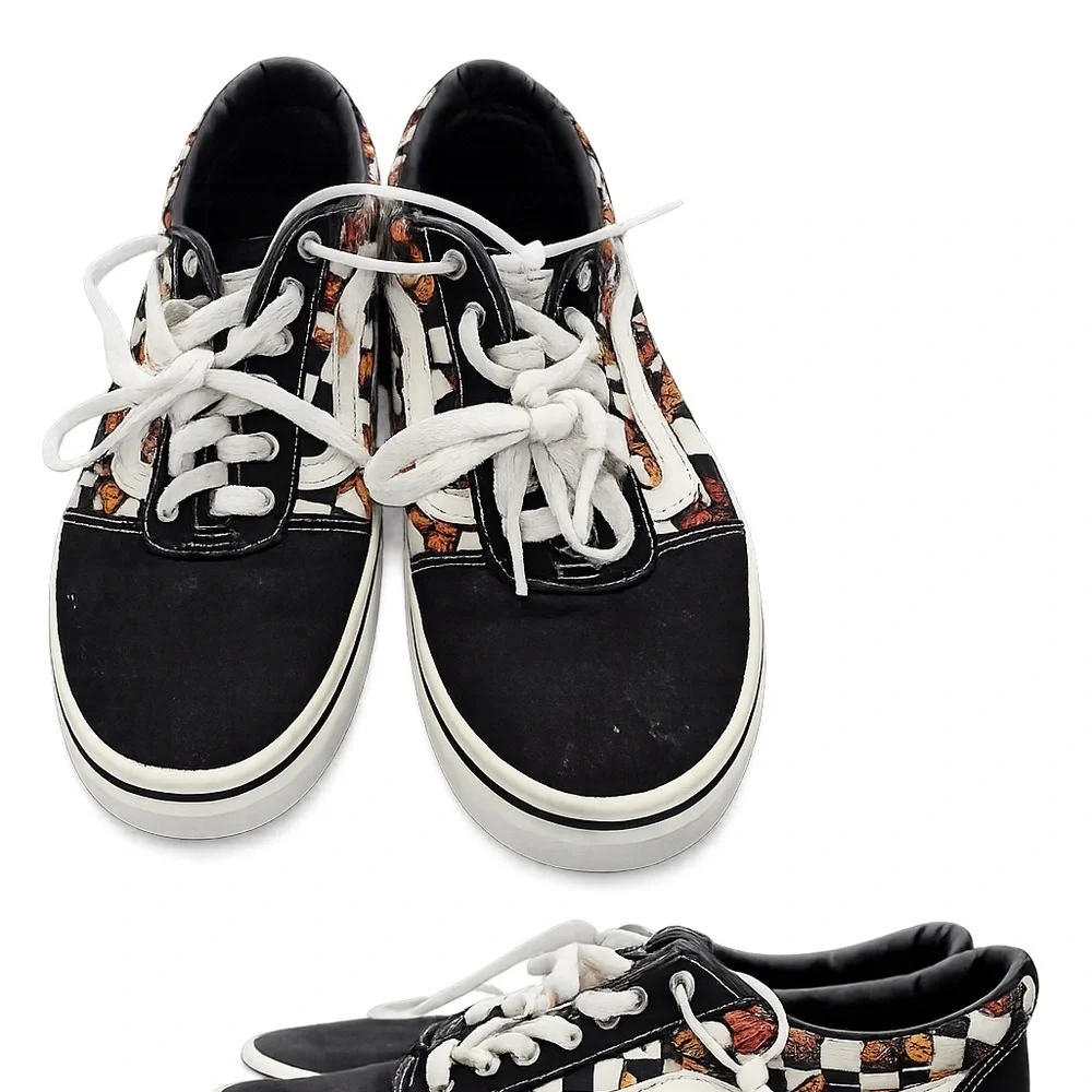 Vans Black and White Low-Top Slip-On Sneakers